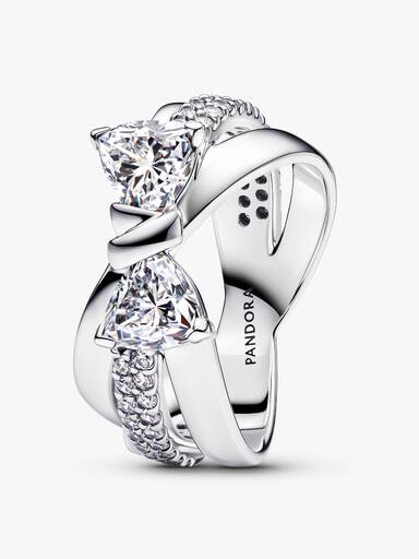 Bague Croisée Nœud Scintillant