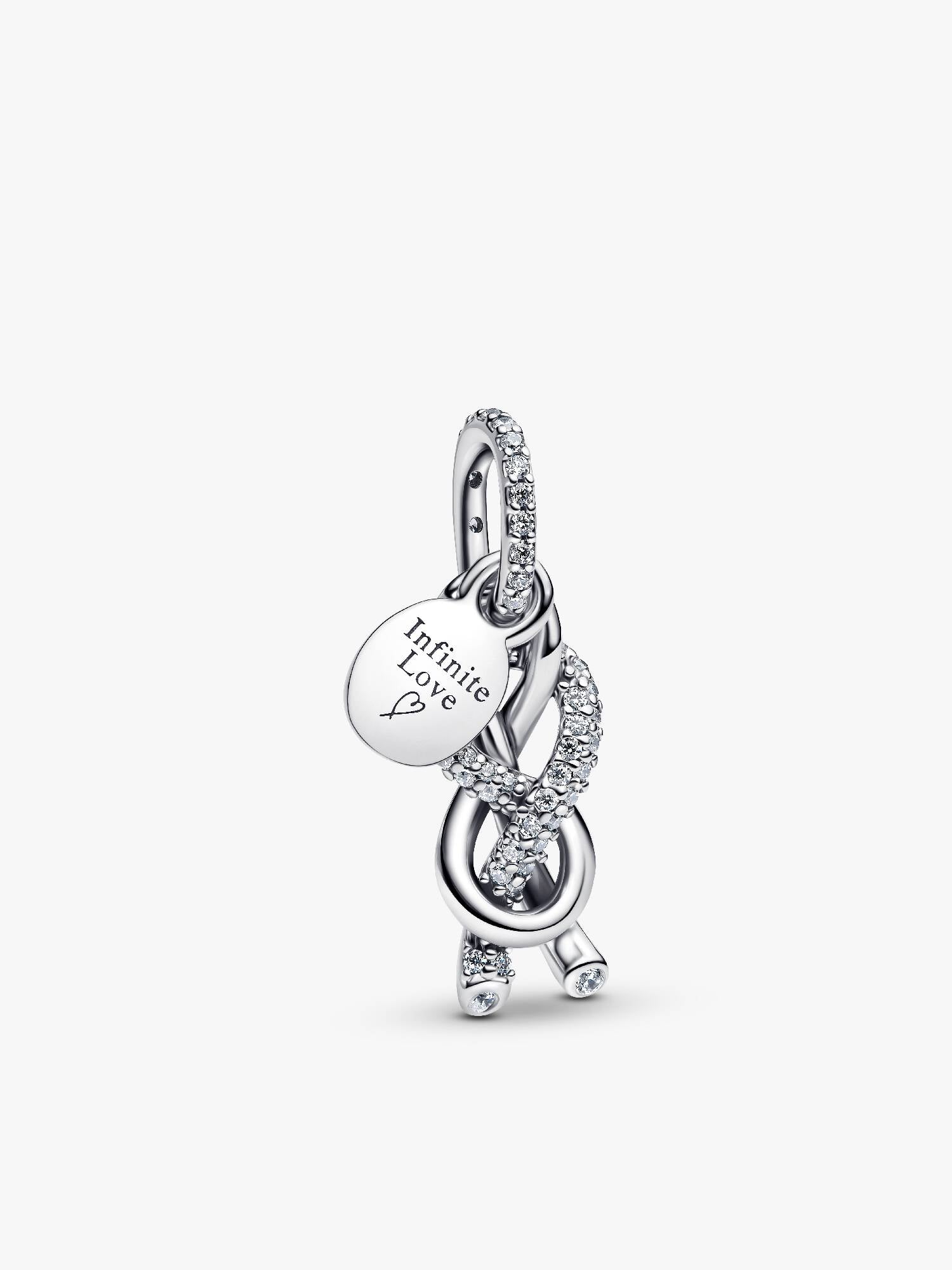 Charm Pendant Nœud de l'Infini Pavé