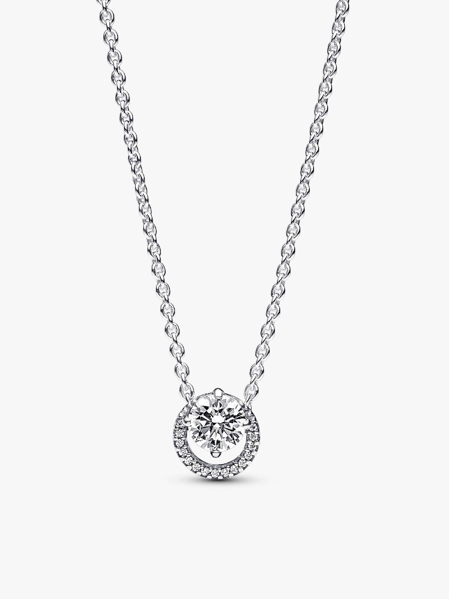 Collier Pendentif Halo Rond Scintillant