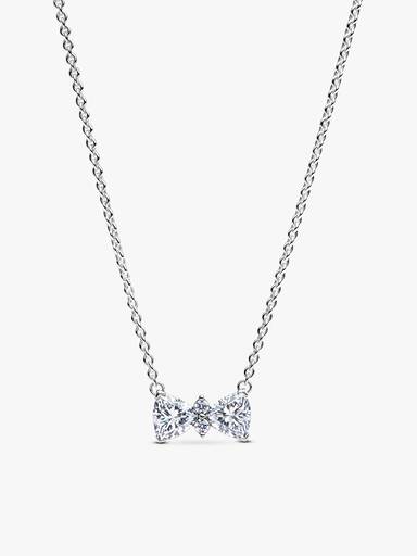 Parure Collier, Clous d'Oreilles & Bague Nœud Scintillant