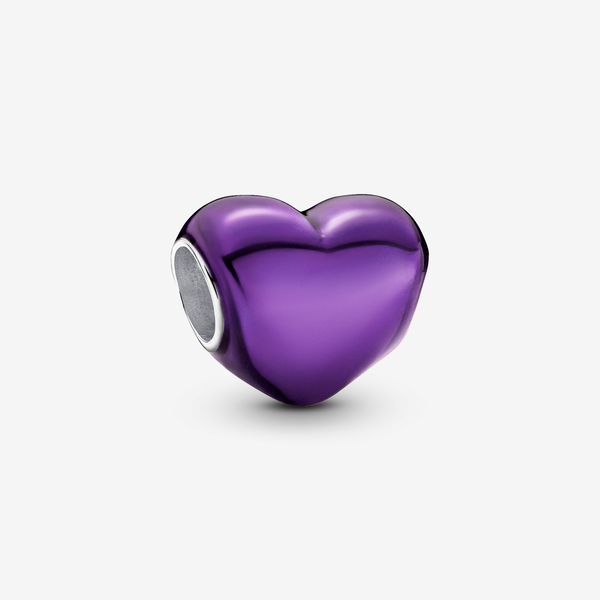 charm cœur violet métallique