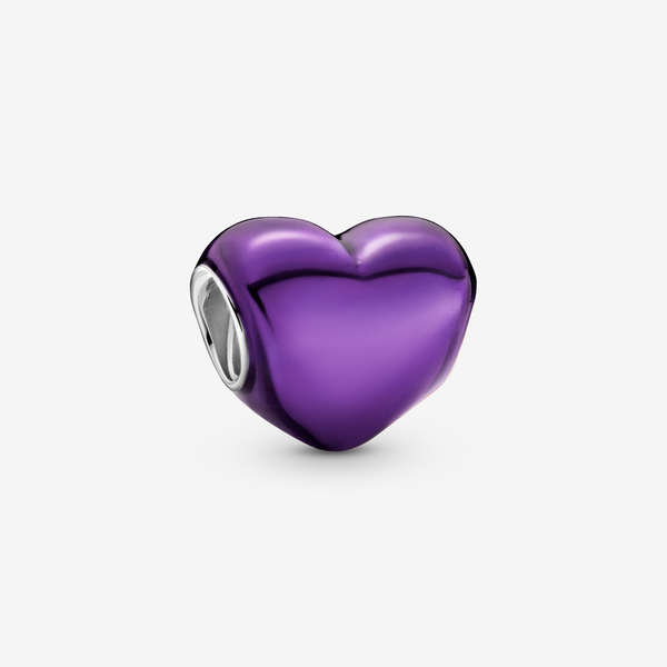 charm cœur violet métallique